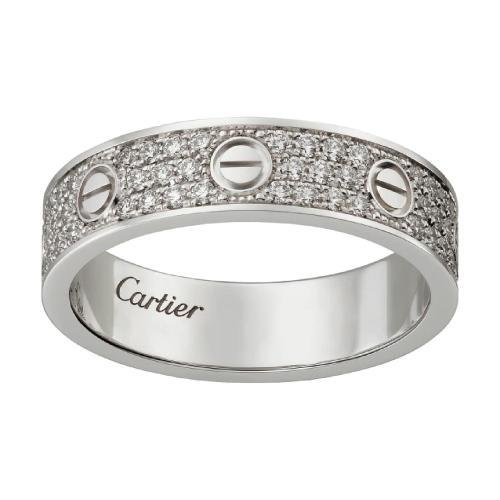 【包邮包税】 cartier 21年秋冬 男士 戒指 love结婚对戒,铺镶钻石 b