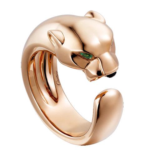 卡地亚  2020新款panth06re系列 玫瑰金石榴石玛瑙猎豹指环b4215900