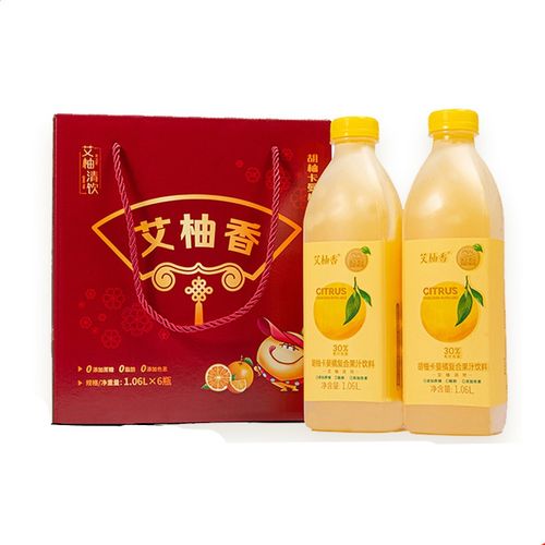 艾柚香胡柚卡曼橘果汁含木糖醇酸甜清爽饮料 胡柚卡曼橘(1.06l*6瓶)
