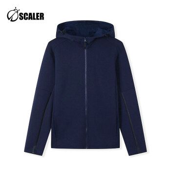 scaler思凯乐户外男士连帽卫衣新款运动保暖开衫外套针织运动服f