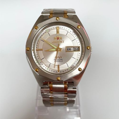 手表全自动机械表复古老款日本双狮机械男表夜光防水双日历休闲绿色茶