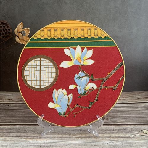 字画 故宫系列手工画景泰蓝掐丝珐琅diy金丝沙画非遗手工制作创意礼物