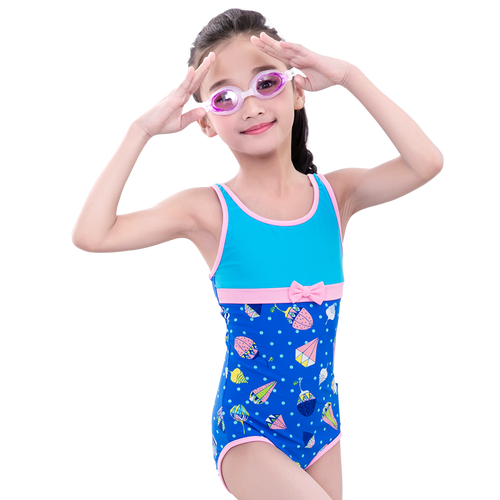 英发儿童泳衣连体三角中大童女童可爱卡通宝宝女孩