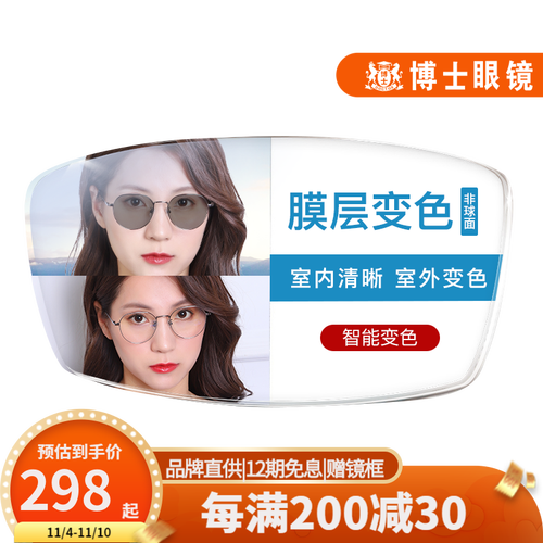 博士眼镜防蓝光镜片1.74非球面1.