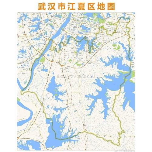 武汉市江夏区地图高清定制2021城市街道交通卫星办公会议室挂图