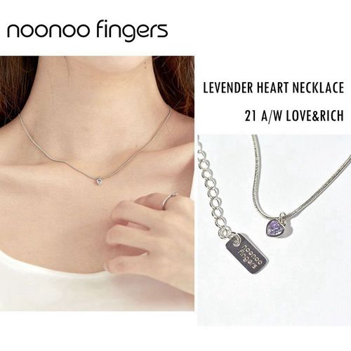lavender heart韩国设计师noonoofingers蛇骨链紫水晶项链锁骨链