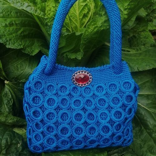 【成品】空心线圈圈包女士手提包手工钩织成品