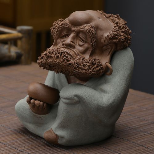 精品紫砂雕塑手工茶艺茶道茶宠茶玩创意佛达摩祖师配件茶宠摆件