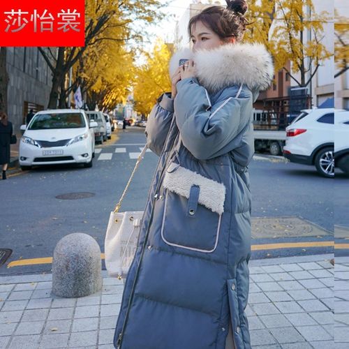 莎怡裳 青少女学生初中高中生社会女装官网图羽绒服女中长款过膝冬季