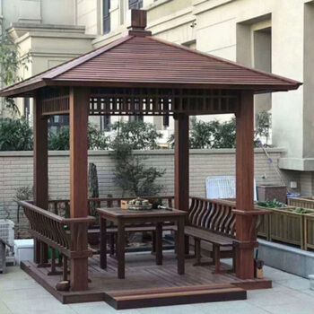 雍琅 户外庭院凉亭防腐木凉亭公园实木凉亭 庭院亭子别墅露天台花园