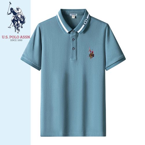 uspolssn美国马球协会保罗夏季冰丝短袖polo衫男士休闲商务宽松男新款