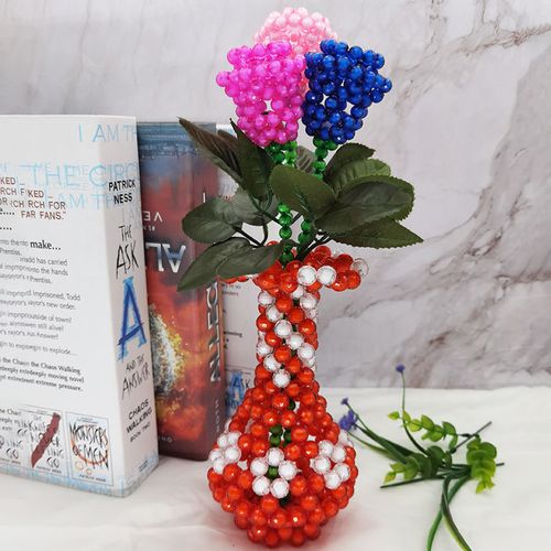 手工串珠12厘花瓶成品卧室客厅桌面插花家居工艺品饰品摆件材料包