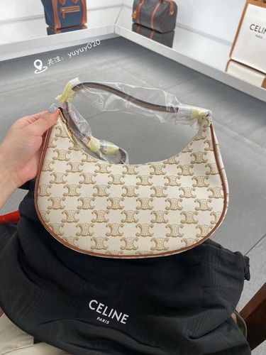 celine/赛琳 爆款ava 复古老花腋下包单肩手提包 lisa同款