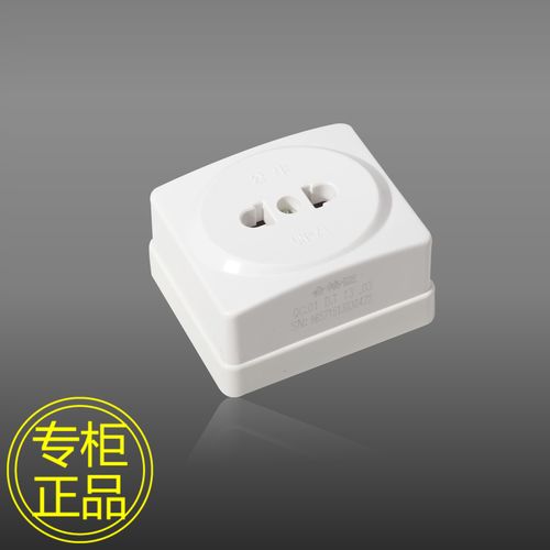 正品公牛明装插座二脚10a扁圆两孔2眼单相小巧单孔插板小型gn-z1