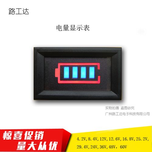 数显电量表 电动车电瓶仪表电量显示器 铅酸 锂电池电量双显示表