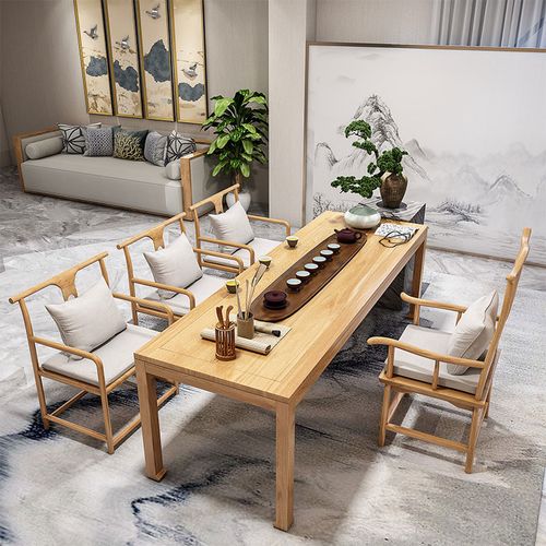 新中式茶桌椅组合套装泡茶桌禅意现代简约喝茶桌椅组合功夫茶几桌