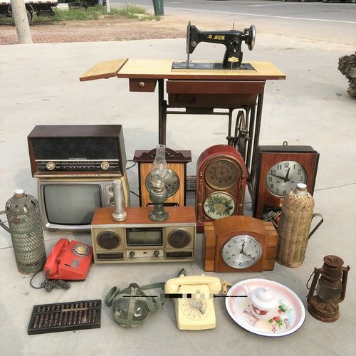 60 80年代感老物品 民俗怀旧老物件缝纫机70年代旧电视机老式收音机老