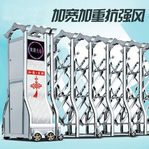 不锈钢304 不锈钢电动门 工地物业不锈钢推拉门 工厂学校伸缩门