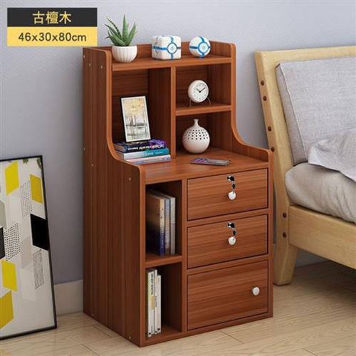 带锁床头柜 带锁储物柜床头柜简约现代卧室小型带锁储