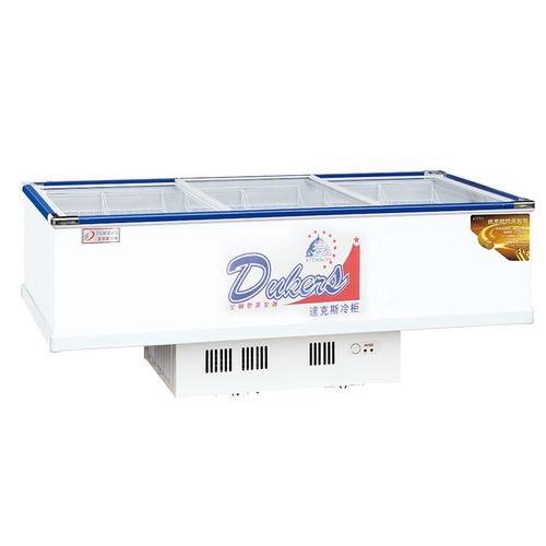 達克斯大型玻璃门岛式冷冻陈列柜冰柜 达克斯商用冰海鲜鲜肉冷柜 超市