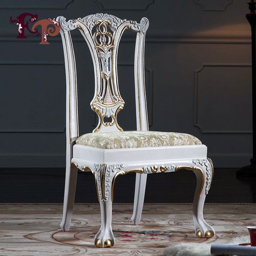 fp法式餐厅组合意大利雕花餐椅实木雕刻 欧式古典餐椅 欧洲仿古椅