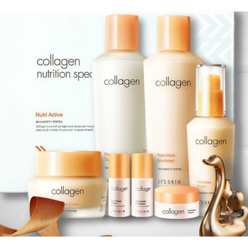 collagen 护肤品韩国collagen胶原蛋白护肤套装水乳精华面霜眼霜补水