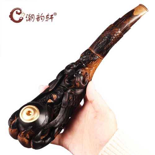 潮韵轩海柳烟斗烟嘴精品收藏手工雕刻鹰爪循环过滤可清洗bxd4618