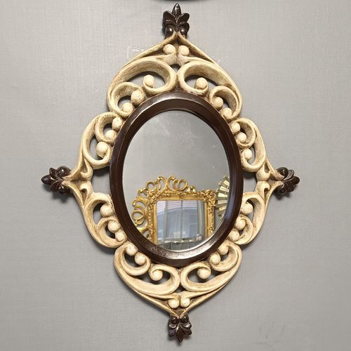 新款欧式创意镜化妆镜复古做旧边框装饰镜异形壁挂镜玄关卧室镜子