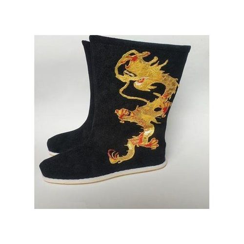 新款古装皇帝靴子唐朝大臣靴子古代鞋子男女官靴皇上龙靴道具布靴【5