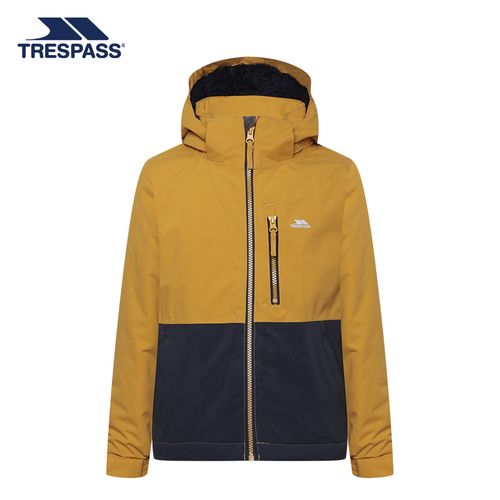 trespass趣越2021冬季新品撞色加绒防风防雨保暖冲锋衣童装棉服