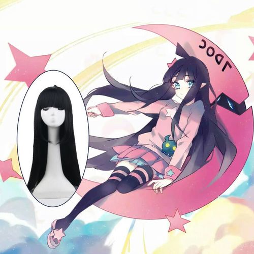 动漫cos假发 凹凸世界凯莉黑色长直发二次元cosplay假发