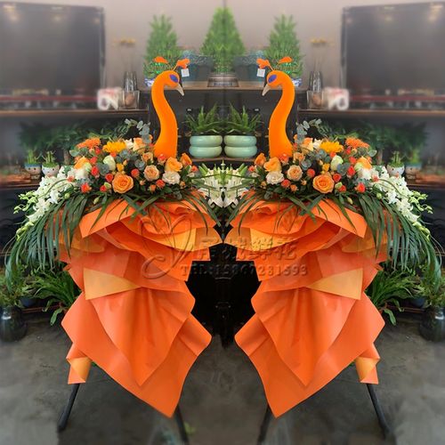 孔雀开业花篮鲜花速递宁波同城配送庆典乔迁开张吉祥