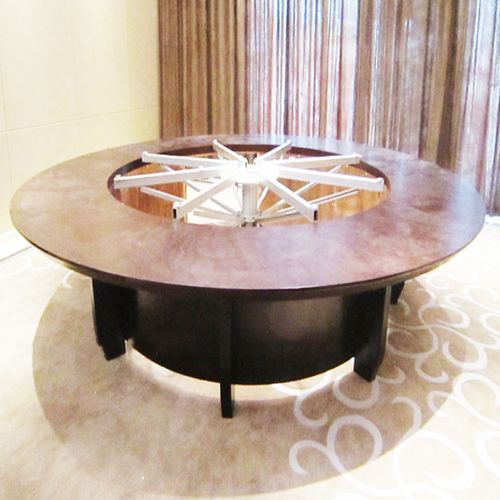 酒店餐桌大圆桌电动转盘落地w铁架转芯自动旋转机芯遥控可调速定