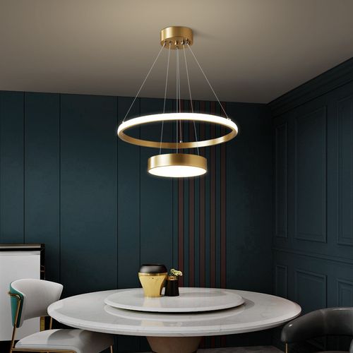 圆形餐厅吊线灯全铜酒吧奶茶店个性装饰灯网红新款轻奢餐厅吊灯