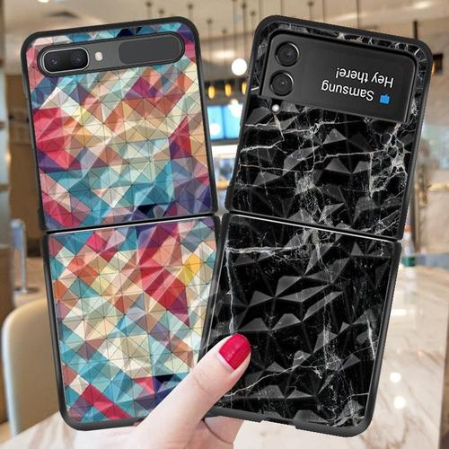 三星zflip3菱形手机壳折叠屏zflip钻石纹保护套sm-f7110女款潮牌f