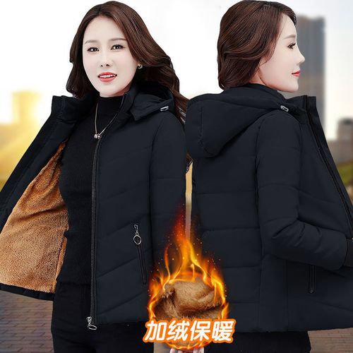 女士羽绒棉服女短款加厚外套2021冬季新款中年女装棉衣四十岁棉袄