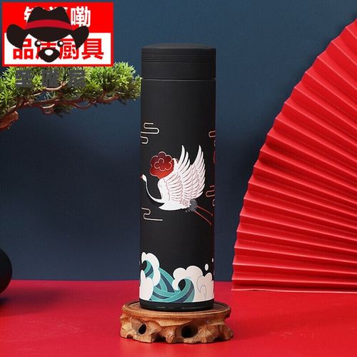 保温杯智能显温男女士学生水杯子带滤网ins潮风便携创意车载泡茶杯