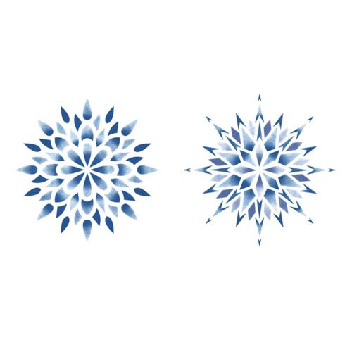 喵小姐原创大雪花防水男女持久创意唯美渐变雪花 纹身贴