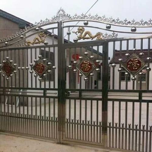 不锈钢庭院门铝合金门农村院门双开门防盗门电动推拉门小区围墙门