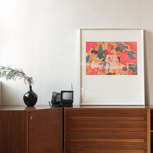 蜂鸟集 抽象艺术《游乐园》艺术画法式风简约客厅落地画装饰画