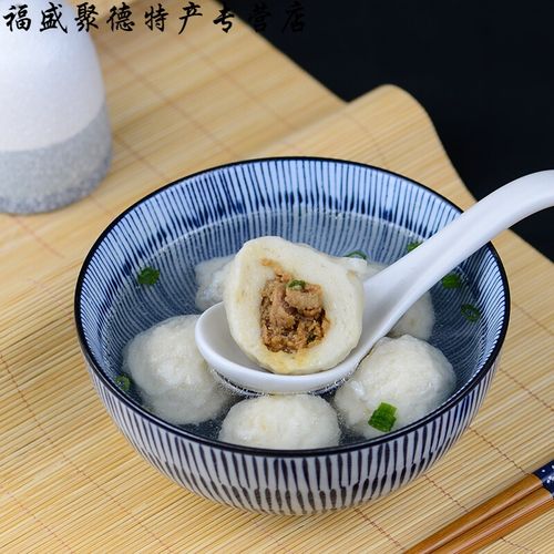 福州手工鱼丸福建小吃长乐漳港丽勇鱼丸火锅食材烤鱼丸爆汁鱼丸