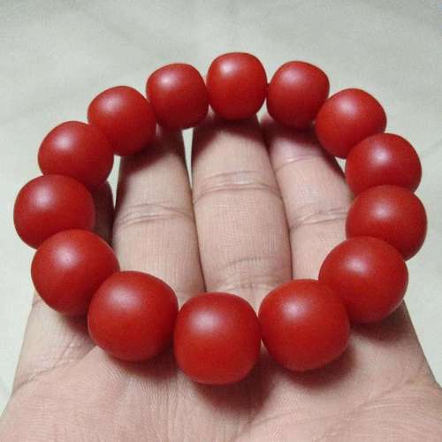 收藏级保山南红老型珠玛瑙手串桶珠手链男女柿子红满肉配饰佛珠