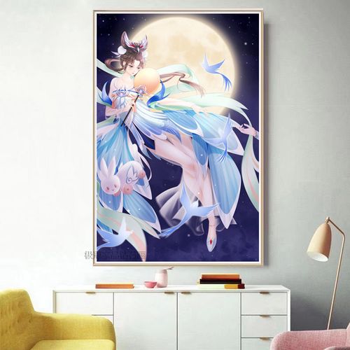 钻石绣2021新款儿童钻石画满钻嫦娥卡通动漫人物点钻