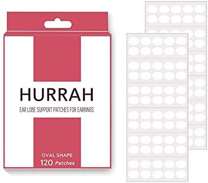 hurrah ear lobe support patches for earrings 60 days  120-co