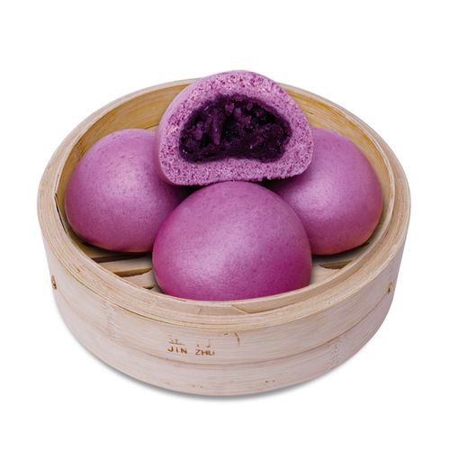 紫薯包1kg 早餐杂粮速冻馒头方便速食紫米包子杂粮紫薯包加热即食