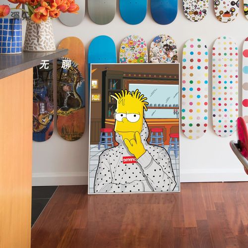 恶搞辛普森supreme潮流装饰画客厅创意挂画卡通画趣味恶搞装饰画