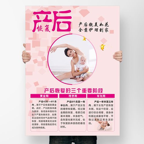 产后恢复修复满月发汗盆底肌广告宣传画i海报挂图肥胖催乳装饰挂