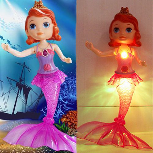 音乐灯光玩具美人鱼玩偶苏菲亚人鱼公主芭比娃娃女孩儿童礼物礼盒