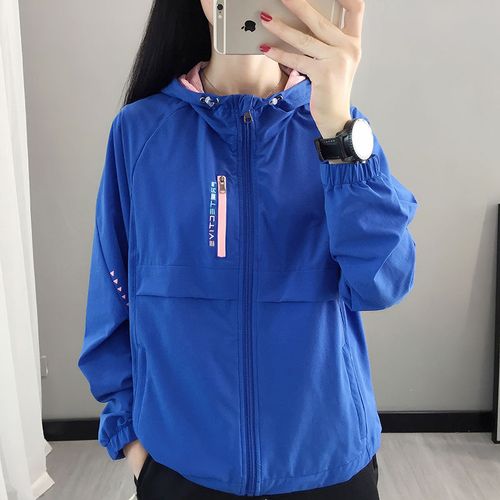 短款户外防风衣女春秋单层薄款冲锋衣透气衣登山服速干外套