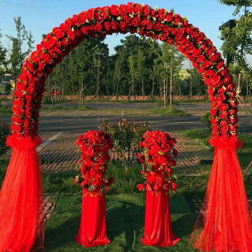 婚庆拱门结婚花门绢花拱门开业庆典活动布置喜庆花架铁艺婚庆道具